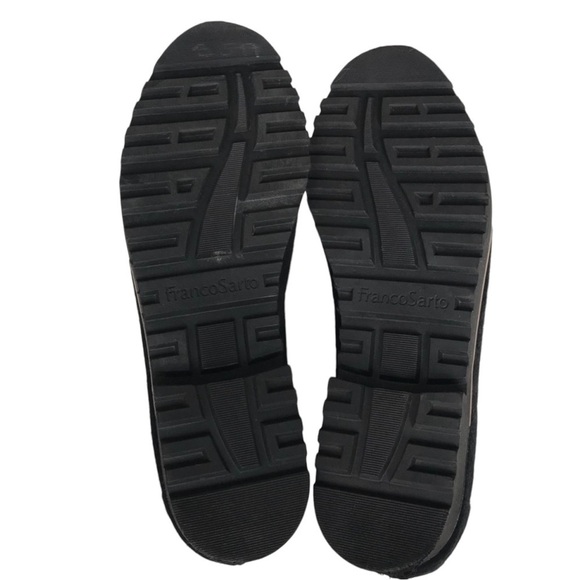 Women’s FRANCO SARTO Cyrus Black Suede Faux Fur Loafers Shoes - Picture 4 of 6